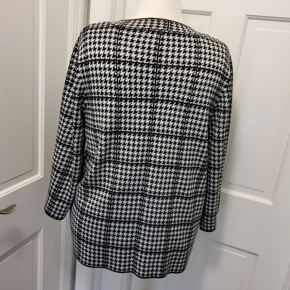 Calvin Klein Black Houndstooth Pullover Sweater Sz XL, Classic, Business Casual - Picture 4 of 9